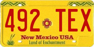NM license plate 492TEX