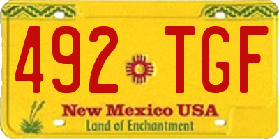 NM license plate 492TGF