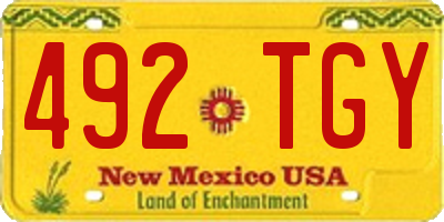 NM license plate 492TGY