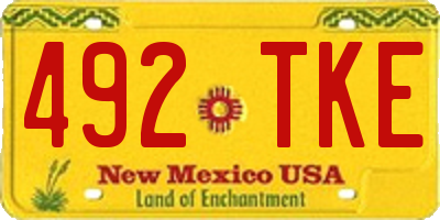 NM license plate 492TKE