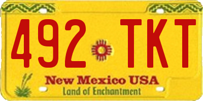 NM license plate 492TKT