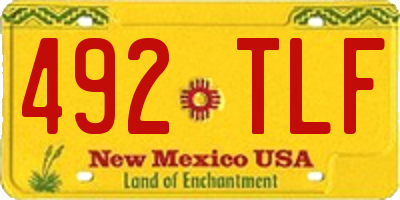 NM license plate 492TLF