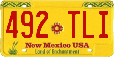 NM license plate 492TLI