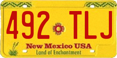 NM license plate 492TLJ