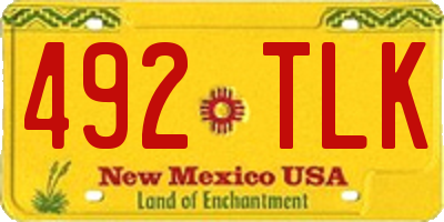 NM license plate 492TLK