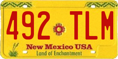 NM license plate 492TLM