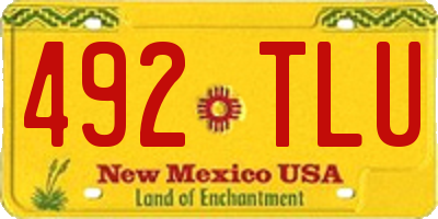 NM license plate 492TLU