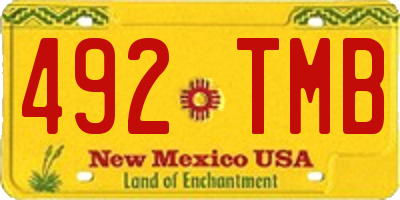 NM license plate 492TMB