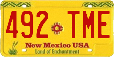 NM license plate 492TME
