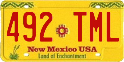 NM license plate 492TML