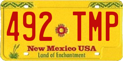 NM license plate 492TMP