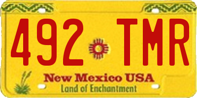 NM license plate 492TMR