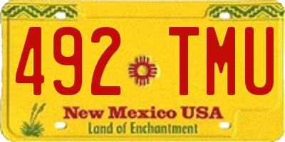 NM license plate 492TMU