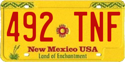 NM license plate 492TNF
