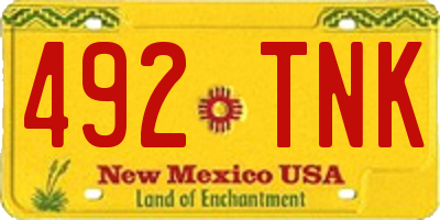 NM license plate 492TNK