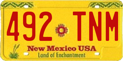 NM license plate 492TNM