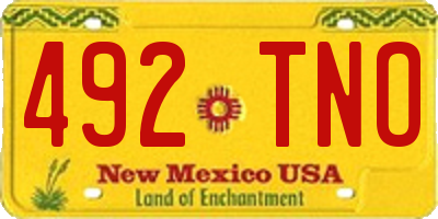 NM license plate 492TNO