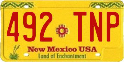 NM license plate 492TNP