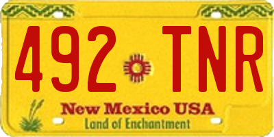 NM license plate 492TNR