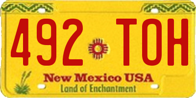 NM license plate 492TOH