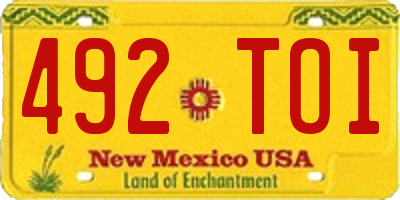 NM license plate 492TOI