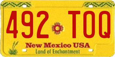 NM license plate 492TOQ