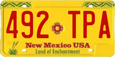 NM license plate 492TPA