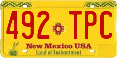 NM license plate 492TPC