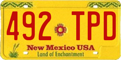 NM license plate 492TPD