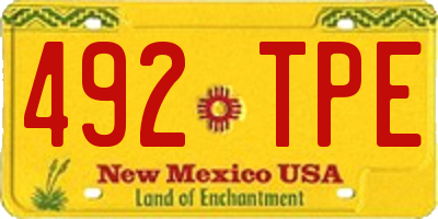 NM license plate 492TPE