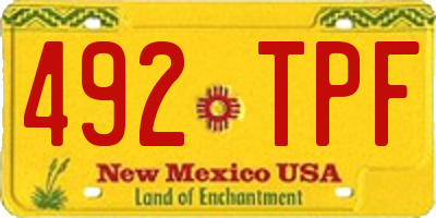 NM license plate 492TPF