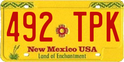 NM license plate 492TPK