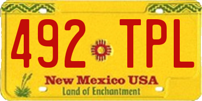 NM license plate 492TPL