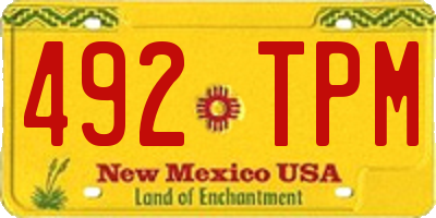 NM license plate 492TPM