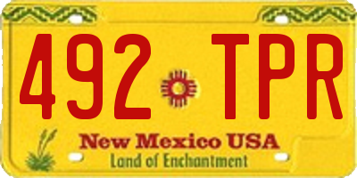 NM license plate 492TPR