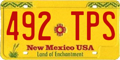 NM license plate 492TPS