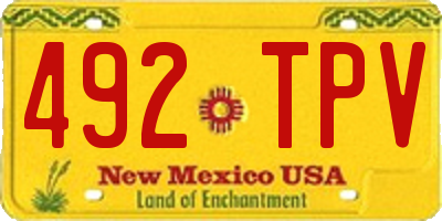 NM license plate 492TPV