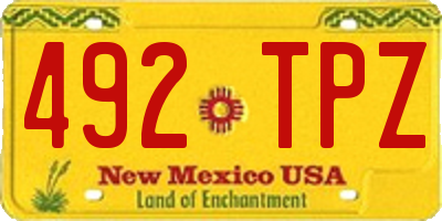 NM license plate 492TPZ