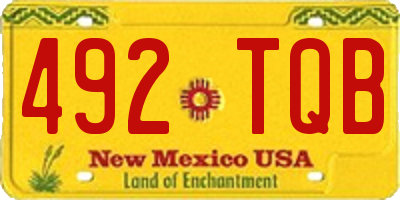 NM license plate 492TQB