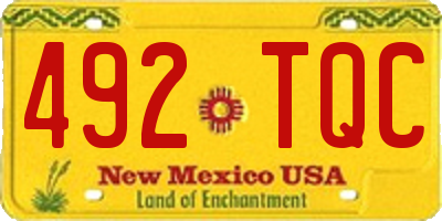NM license plate 492TQC