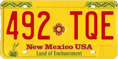 NM license plate 492TQE
