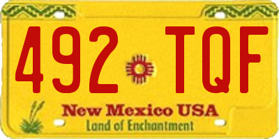 NM license plate 492TQF