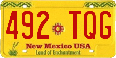 NM license plate 492TQG