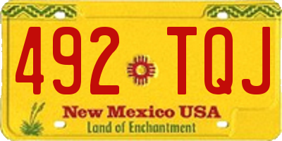 NM license plate 492TQJ