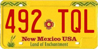 NM license plate 492TQL