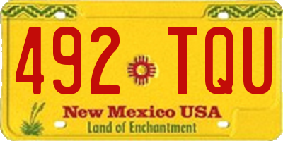 NM license plate 492TQU