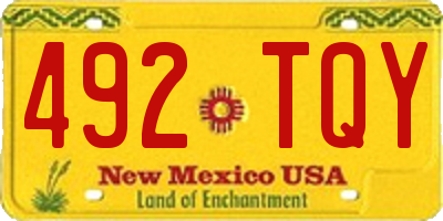 NM license plate 492TQY