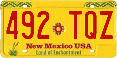 NM license plate 492TQZ