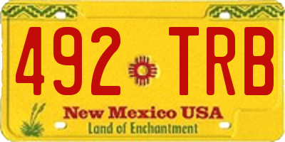 NM license plate 492TRB