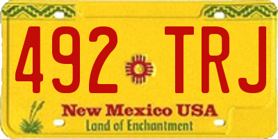 NM license plate 492TRJ
